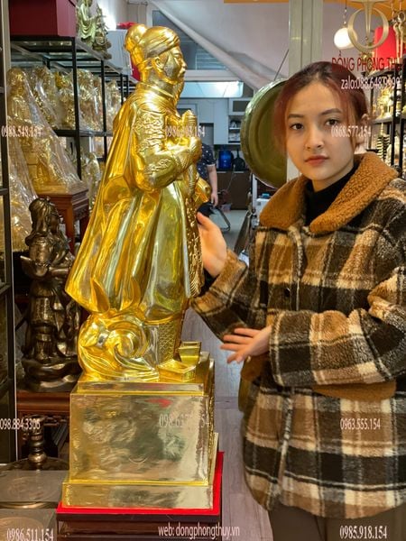 Tượng Trần Hưng Đạo 90cm 45kg dát vàng 24k