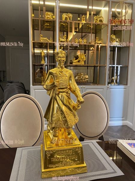 Tượng trần hưng đạo - trần quốc tuấn cao 50cm dát vàng 24k
