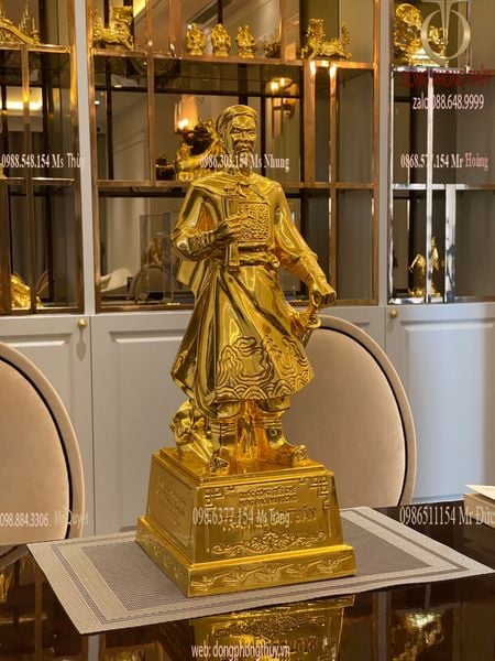 Tượng trần hưng đạo - trần quốc tuấn cao 50cm dát vàng 24k