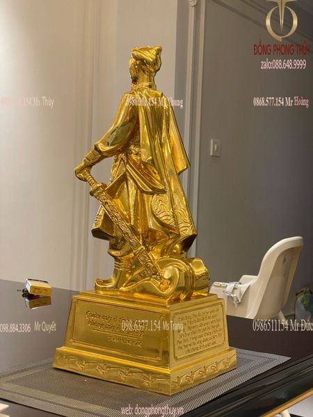 Tượng trần hưng đạo - trần quốc tuấn cao 50cm dát vàng 24k
