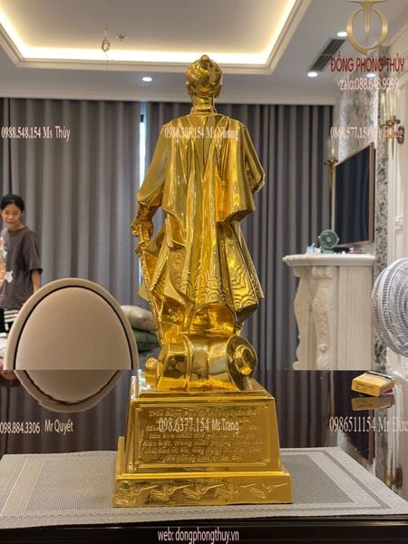 Tượng trần hưng đạo - trần quốc tuấn cao 50cm dát vàng 24k