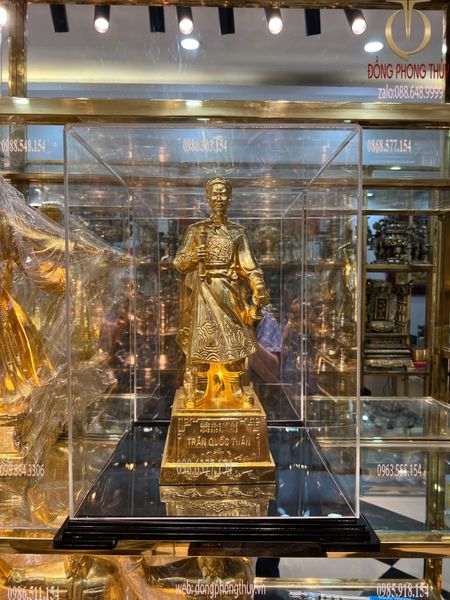 Quà tặng sếp mạ vàng: Tượng Trần Hưng Đạo 42cm dát vàng 24k