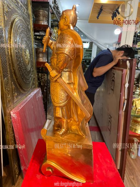 Tượng trần hưng đạo - Trần quốc tuấn bằng đồng đỏ cao 50cm