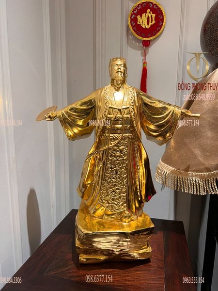Tượng Khổng Minh Gia Cát Lượng dát vàng 24k