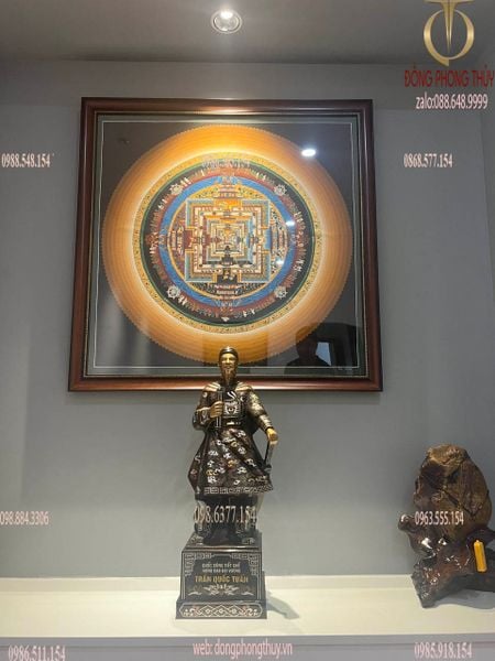 Tượng Trần Hưng Đạo 60cm khảm ngũ sắc