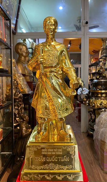 Tượng Trần Hưng Đạo Cao 70cm  dát vàng nano