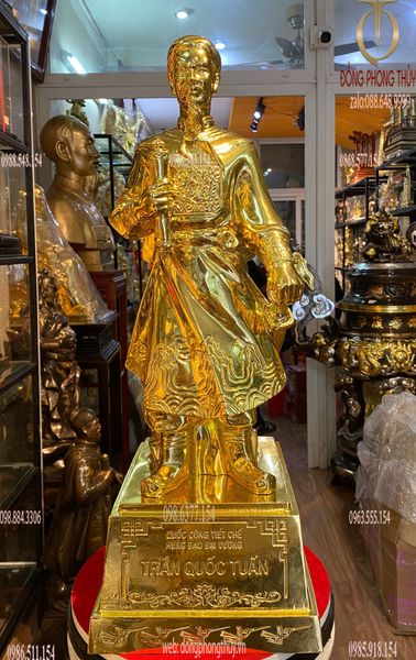 Tượng Trần Hưng Đạo Cao 70cm  dát vàng nano