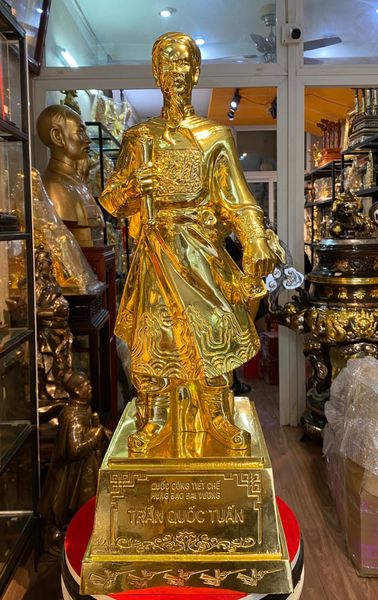 Tượng Trần Hưng Đạo Cao 70cm  dát vàng nano