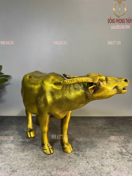 Tượng trâu bằng đồng ngang 34 cao 20 nặng 3,6kg