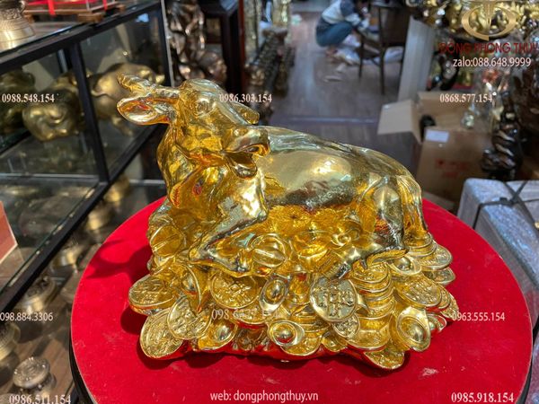 Quà tặng vip-quà tặng sếp theo tuổi Tượng trâu dát vàng 24k