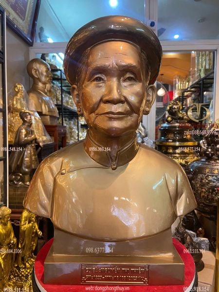 Tượng truyền thần cao 48cm dát vàng tên 24k