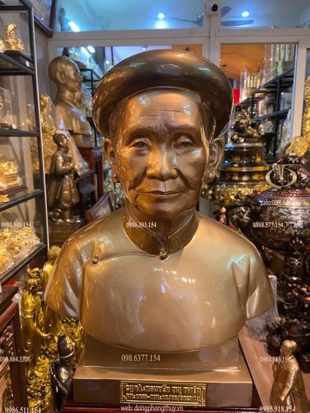 Tượng truyền thần cao 48cm dát vàng tên 24k