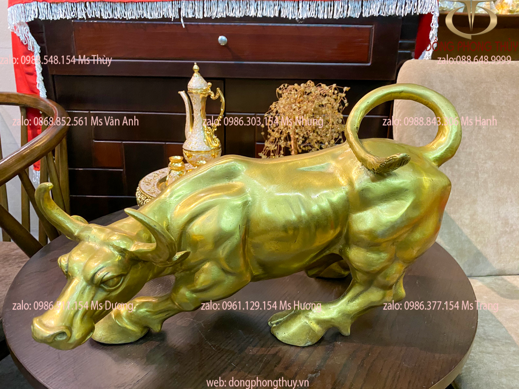 Tượng trâu đồng cao 26cm dài 40cm nặng 6kg