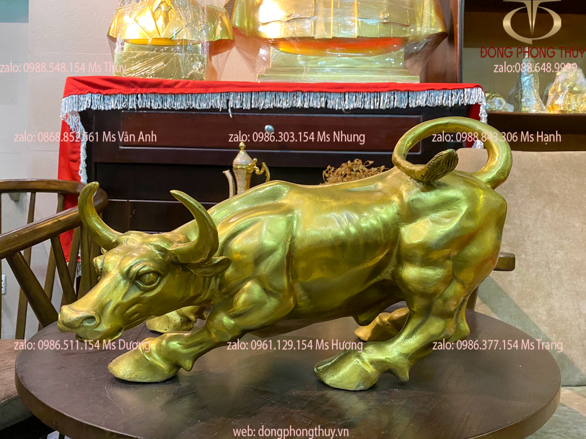 Tượng Trâu vàng phong thủy bằng đồng cao 26cm dài 40cm nặng 6kg – Đồng  Phong Thủy