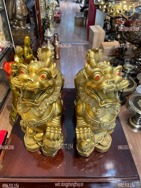 Đôi tỳ hưu bằng đồng cao 20cm