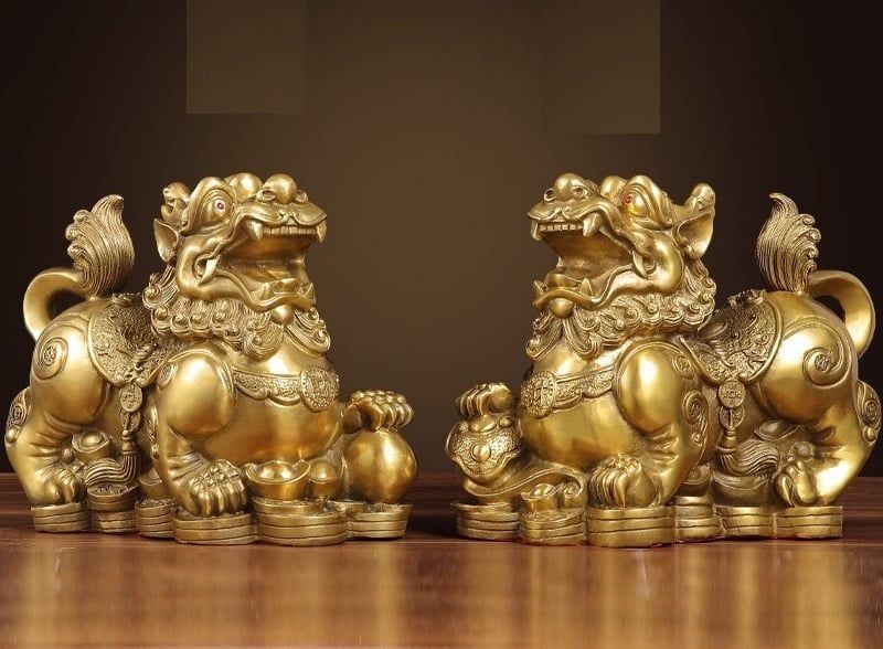 Tỳ hưu phong thủy bằng đồng như ý 14,5cm