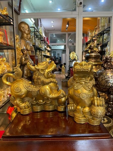 Đôi tỳ hưu bằng đồng cao 20cm