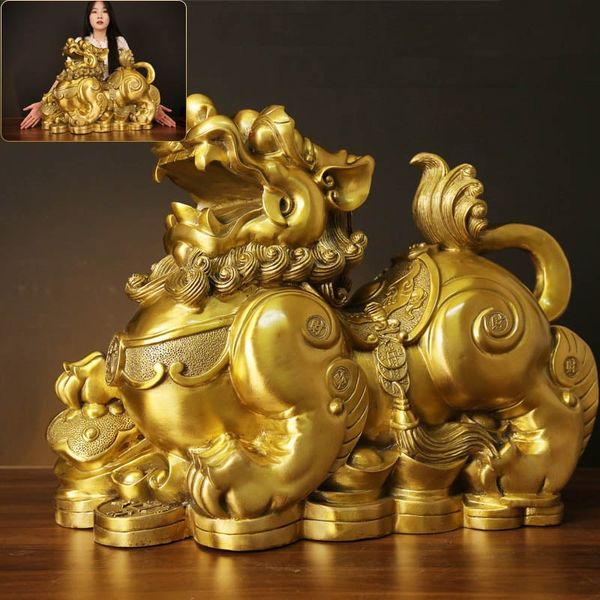 Tỳ Hưu đồng Cao 46 rộng 28 dài 68 cm  nặng 55kg