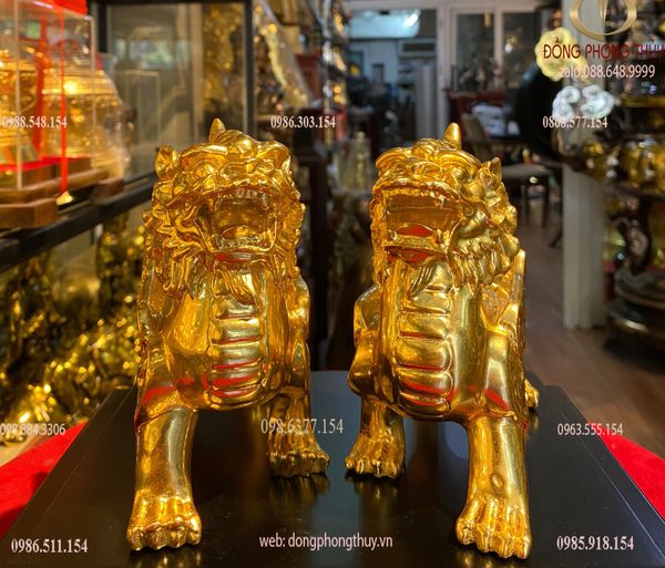 Tỳ hưu bằng đồng dát vàng 24k