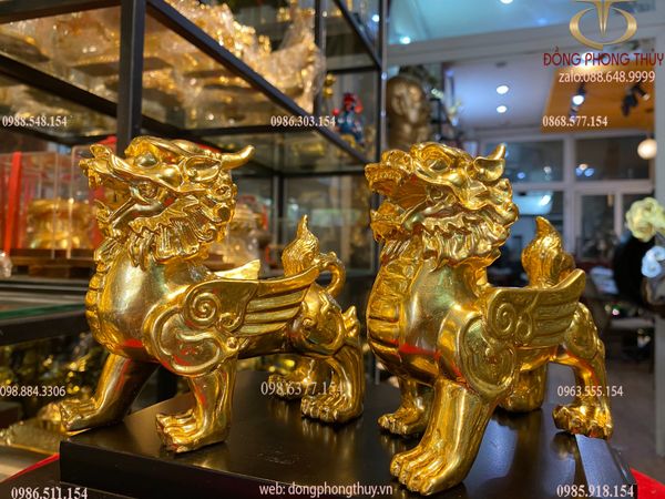 Tỳ hưu bằng đồng dát vàng 24k