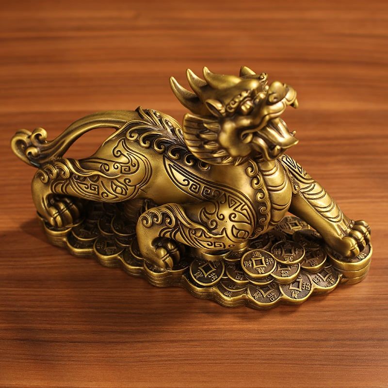 Tỳ hưu phong thuỷ bằng đồng đế tiền sắc nét