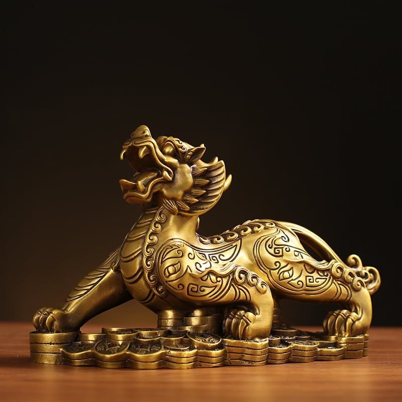 Tỳ hưu phong thuỷ bằng đồng đế tiền sắc nét