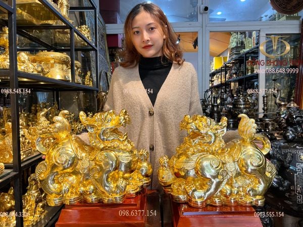 Tỳ hưu dát vàng 24k cao 28 dài 37 nặng 12kg