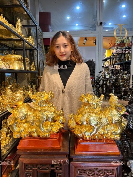 Tỳ hưu dát vàng 24k cao 28 dài 37 nặng 12kg