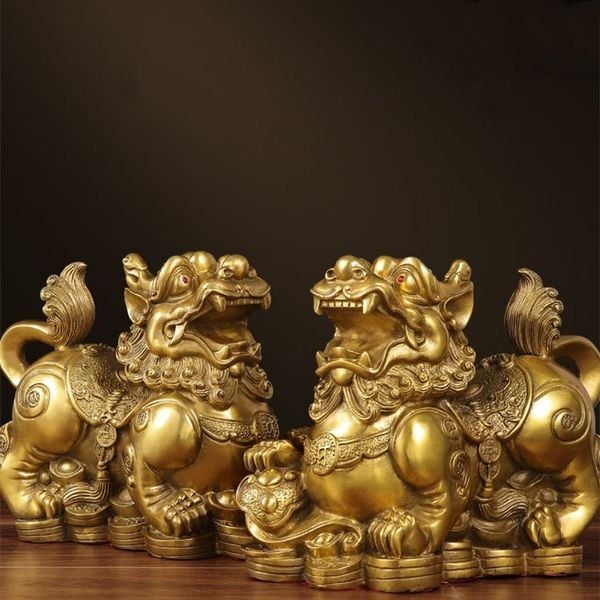 Đôi tỳ hưu bằng đồng cao 20cm