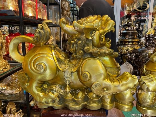 Đôi tỳ hưu đực cái bằng đồng cỡ đại