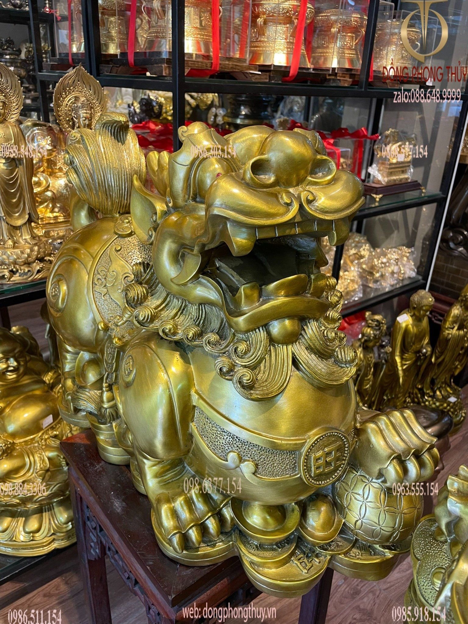 Đôi tỳ hưu đực cái bằng đồng cỡ đại