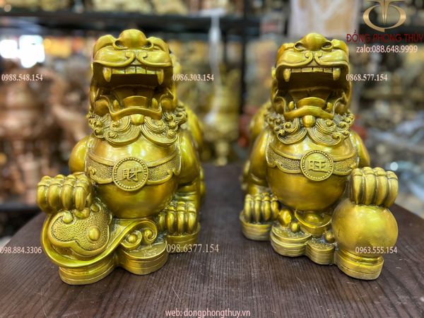 Tỳ hưu phong thủy bằng đồng cao 28 dài 37 nặng 10,5kg