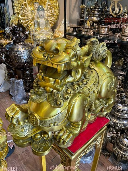 Đôi tỳ hưu đực cái bằng đồng cỡ đại