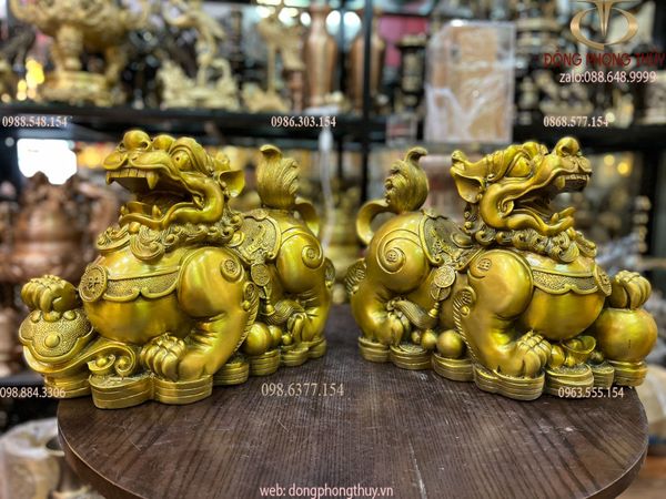 Tỳ hưu phong thủy bằng đồng cao 28 dài 37 nặng 10,5kg