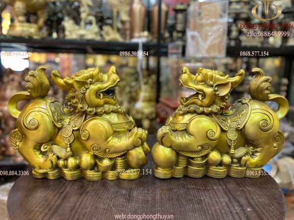 Tỳ hưu phong thủy bằng đồng cao 28 dài 37 nặng 10,5kg