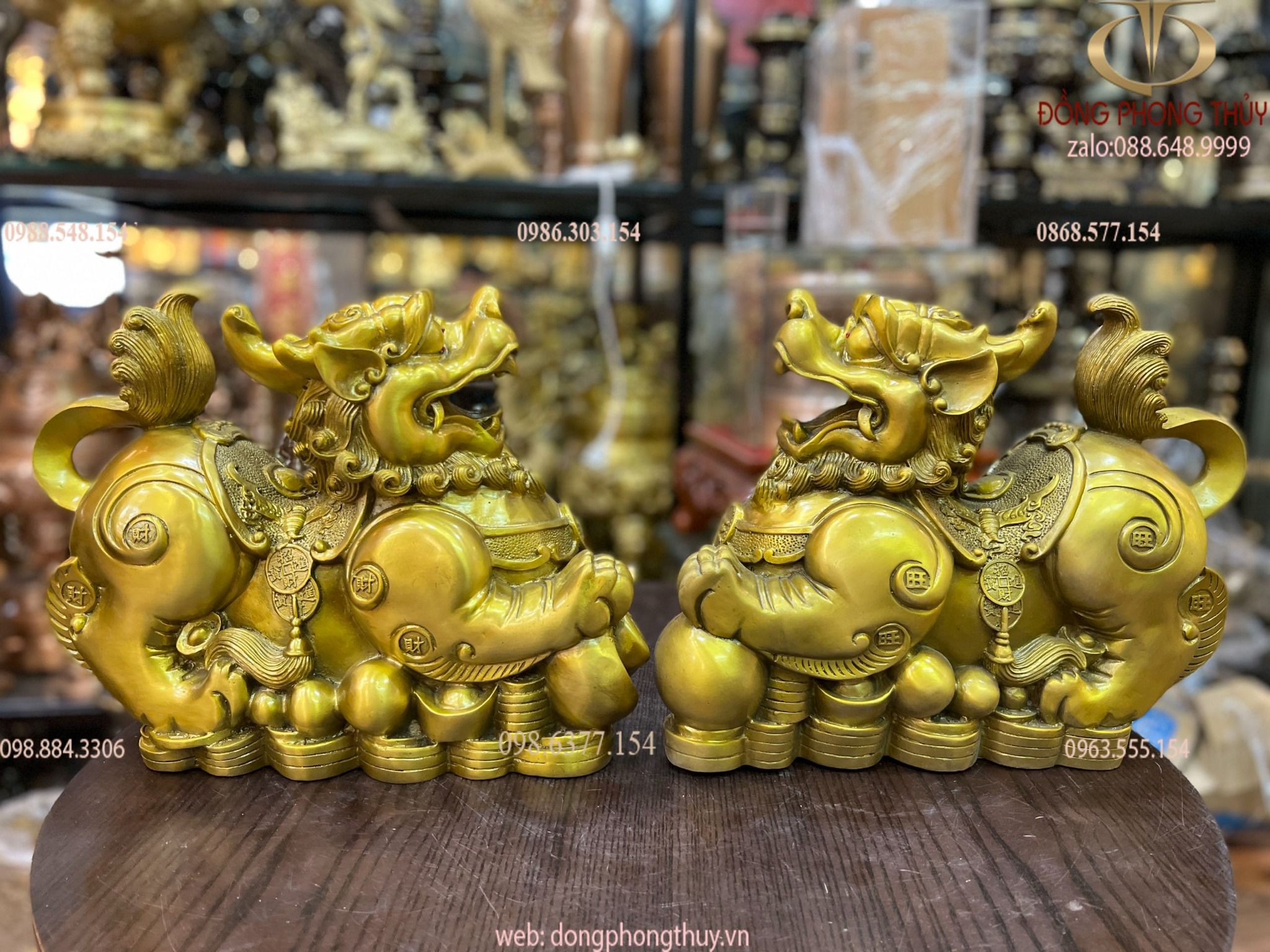 Tỳ hưu phong thủy bằng đồng cao 28 dài 37 nặng 12kg