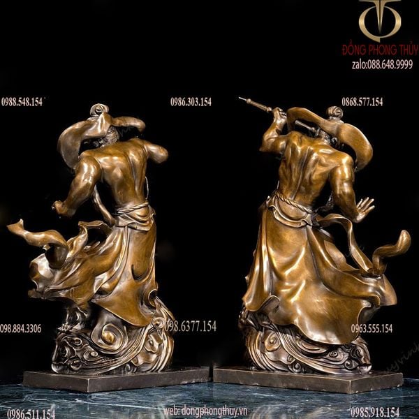 Tượng hộ pháp Kim Cang lực sĩ bằng đồng cao 48 ngang 28 sâu 16cm