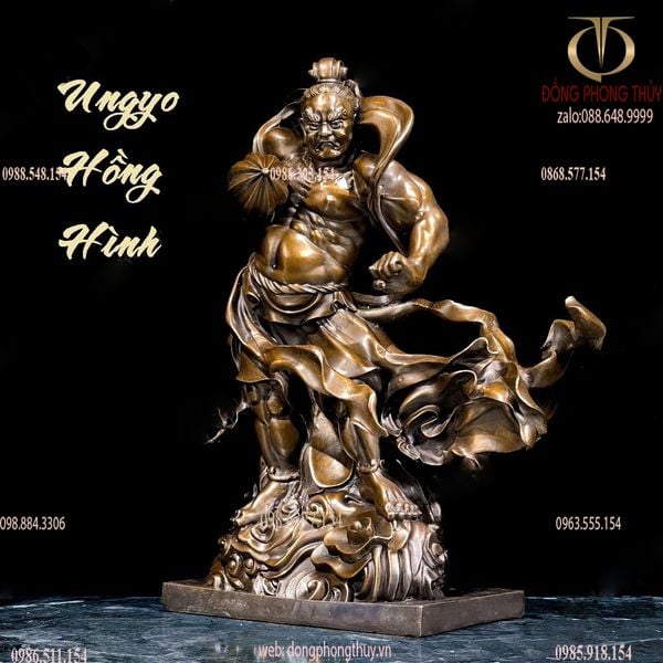 Tượng hộ pháp Kim Cang lực sĩ bằng đồng cao 48 ngang 28 sâu 16cm