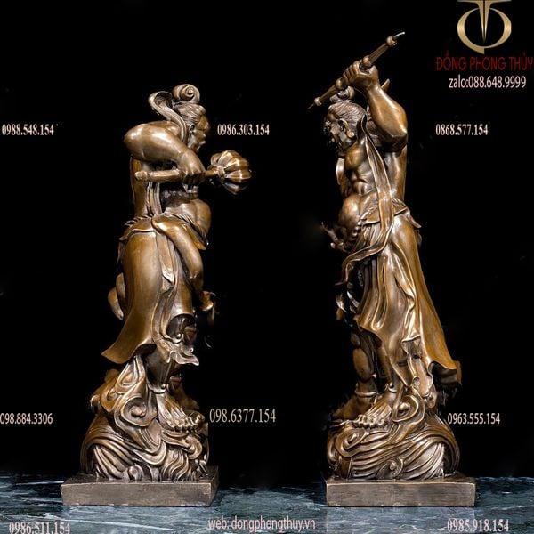 Tượng hộ pháp Kim Cang lực sĩ bằng đồng cao 48 ngang 28 sâu 16cm