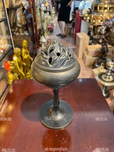 Đỉnh trầm bằng đồng giả cổ cao 19cm