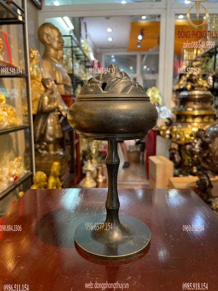 Đỉnh trầm bằng đồng giả cổ cao 19cm