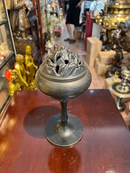 Đỉnh trầm bằng đồng giả cổ cao 19cm
