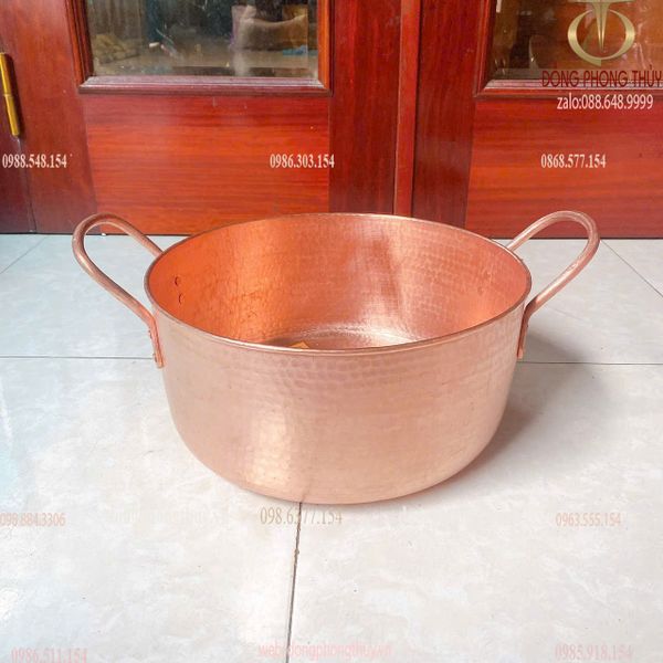 Xoong đồng đỏ gò thủ công