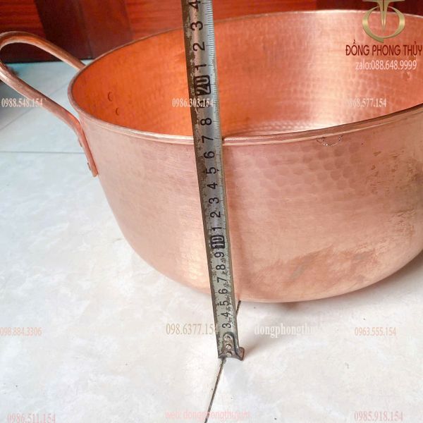 Xoong đồng đỏ gò thủ công