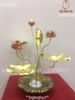 Chậu hoa sen đồng trưng bày Vàng Đỏ - Đế Lá sen Cao 50cm 9 cành