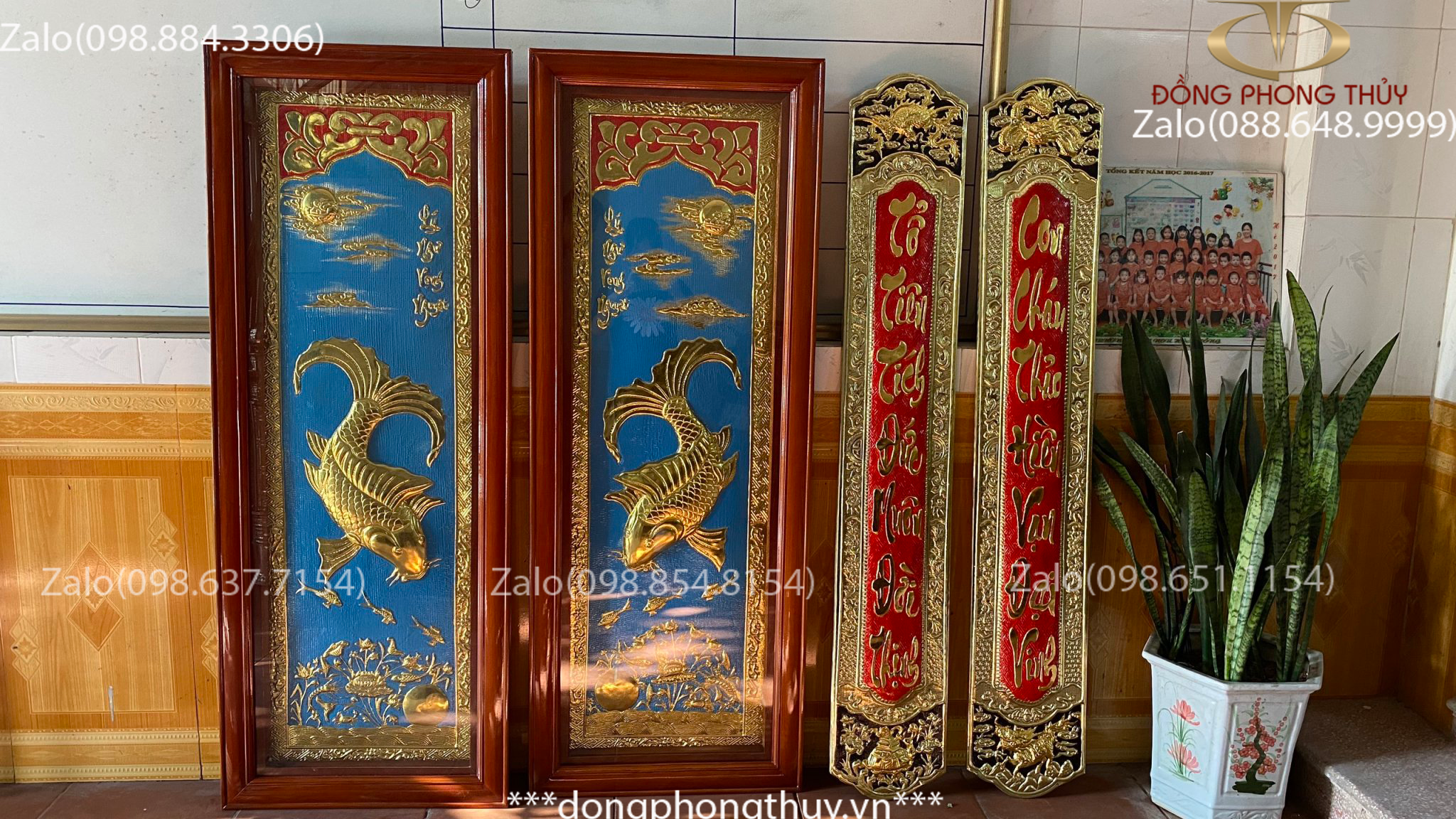 tranh đồng cá chép