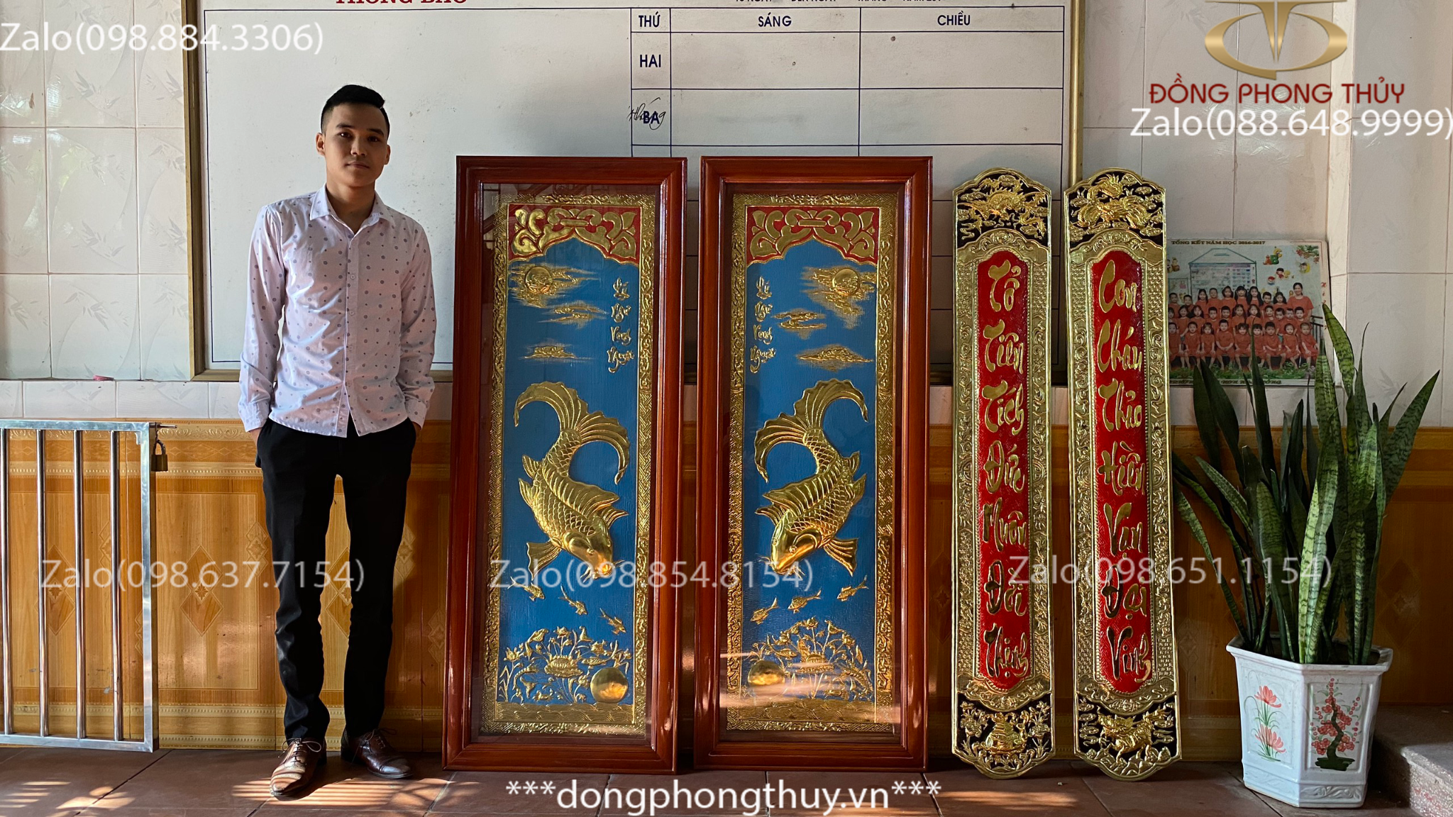 tranh đồng cá chép