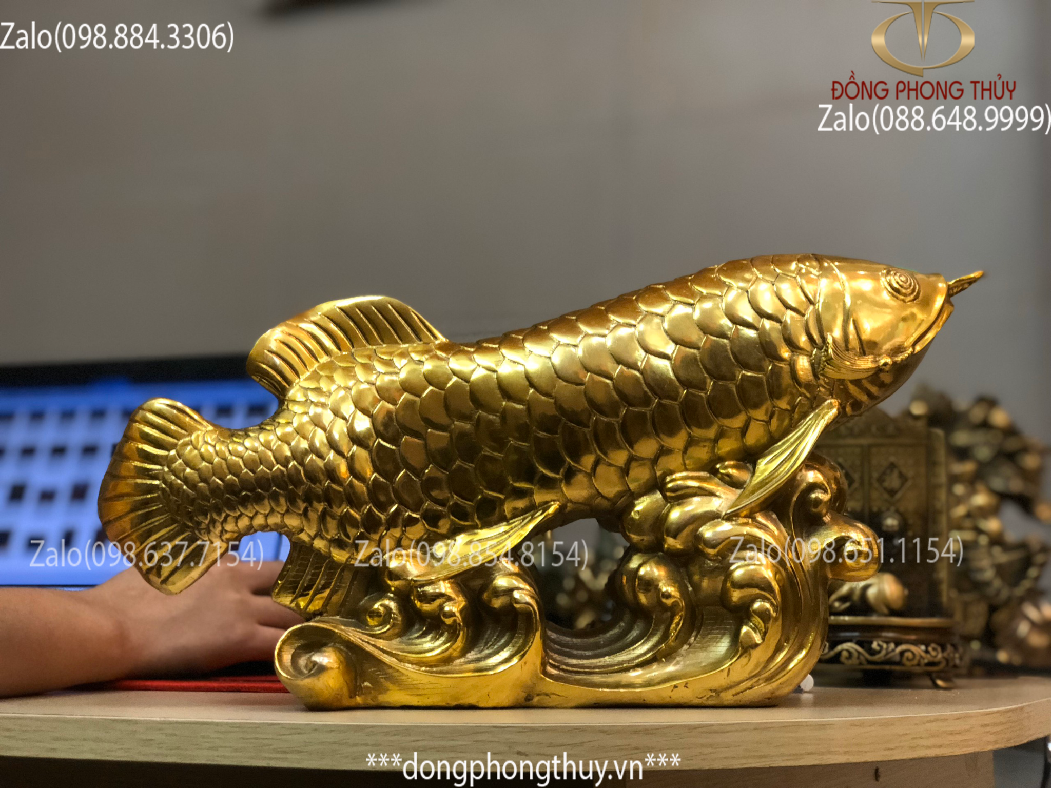 Tượng Cá Chép Hóa Rồng Bằng Đồng 18,5Cm – Đồng Phong Thủy