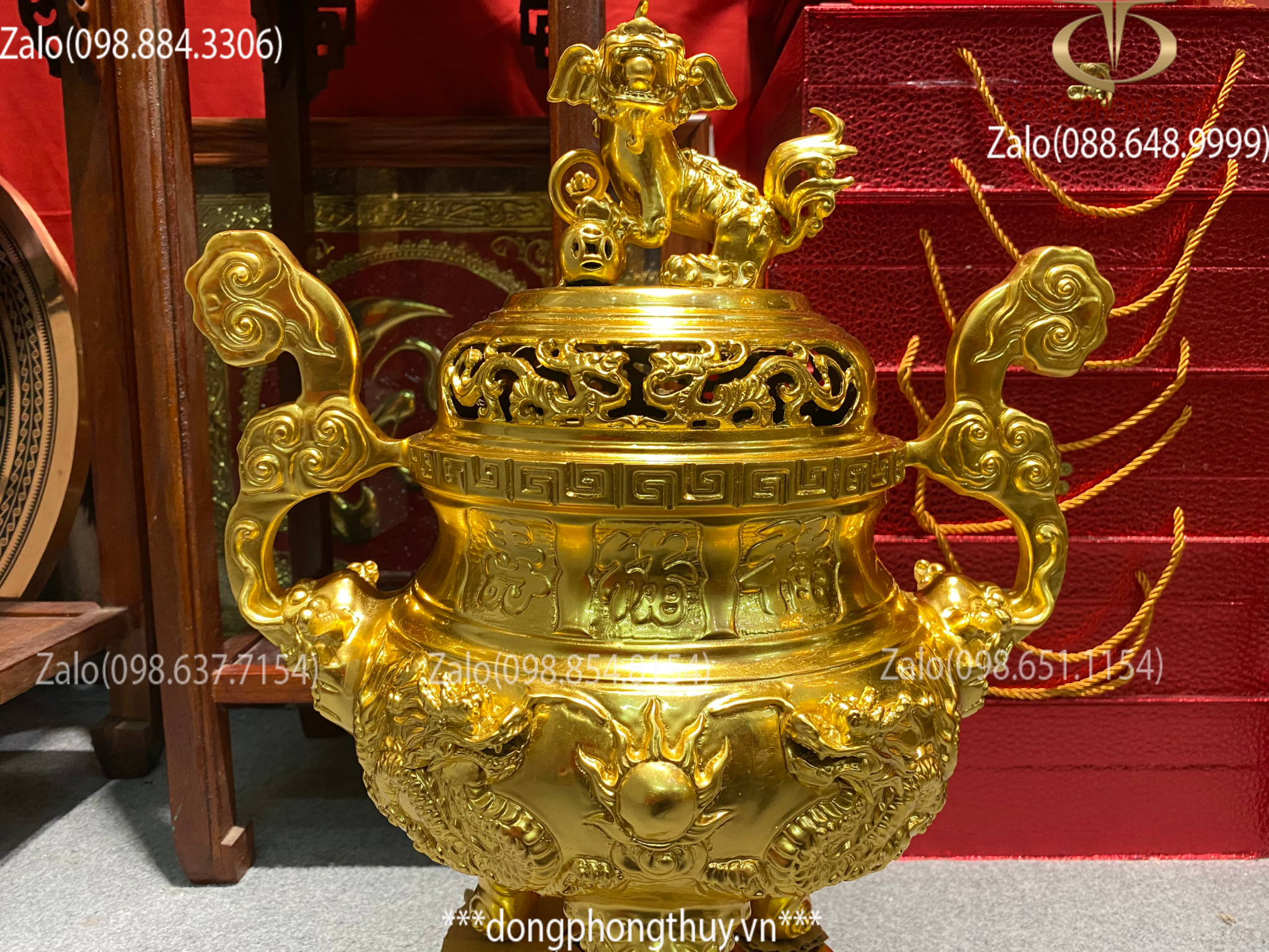 Bộ đồ thờ tam sự đỉnh hạc 50cm