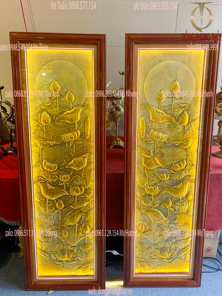 Tranh hoa sen giả cổ 50*1m52 tổng 1m *1m52